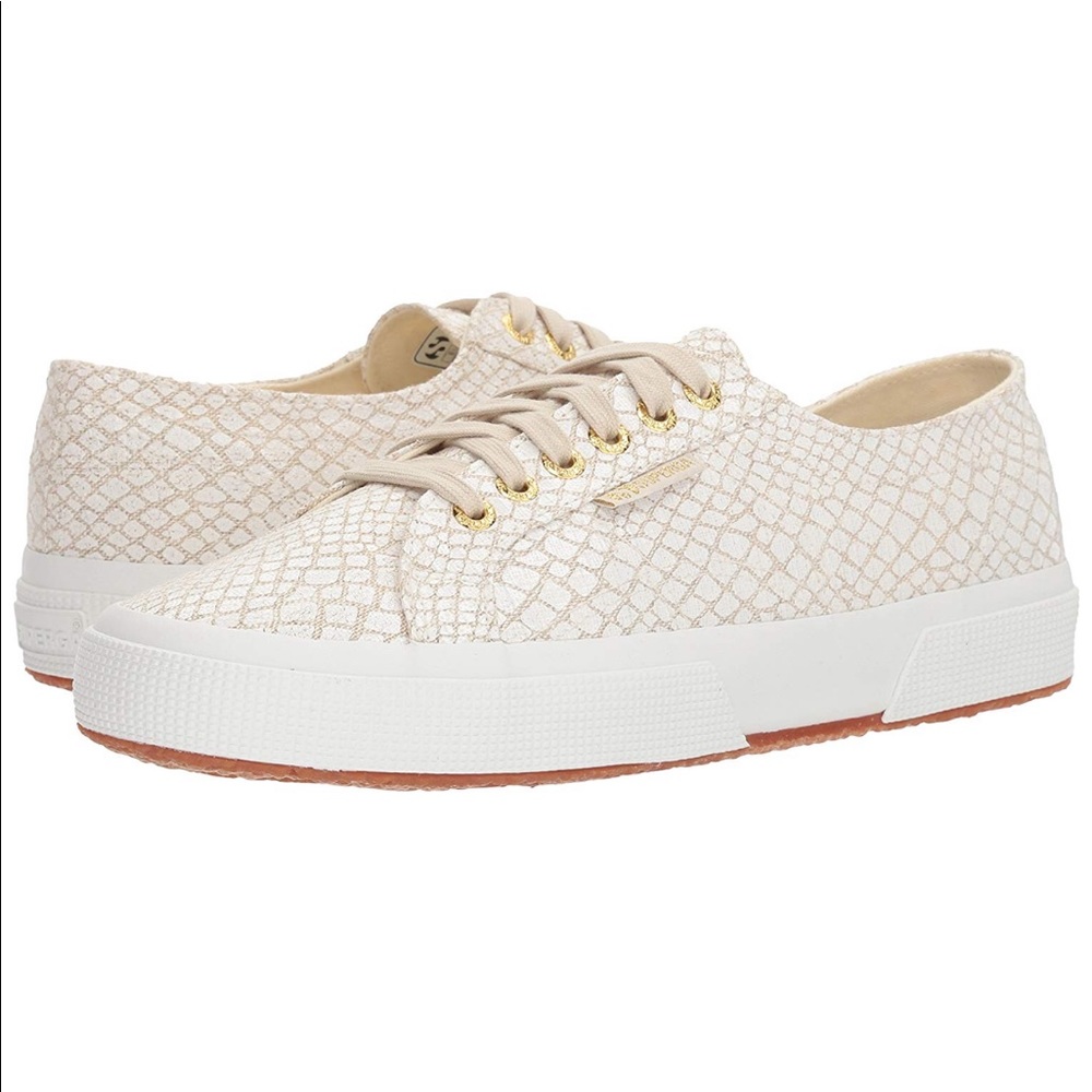 NWT SUPERGA FANTASY in white and gold